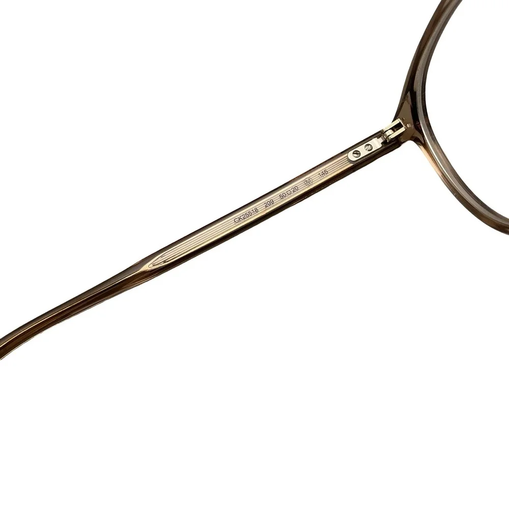 Calvin Klein CK25518 209 Brown Round Eyeglasses 50-20-145 With Case